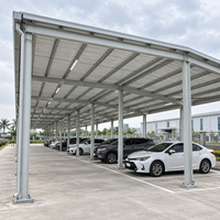 Abri de stationnement modulaire en acier préfabriqué sur mesure, auvent métallique pour voitures, entrepôt industriel et commercial extérieur