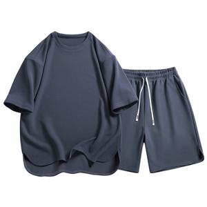 Conjunto de Verano Personalizado OEM para Hombre, Conjunto Casual de Camiseta y Pantalones Cortos de 2 Piezas, Conjunto Deportivo Corto para Hombre - Product Image 3