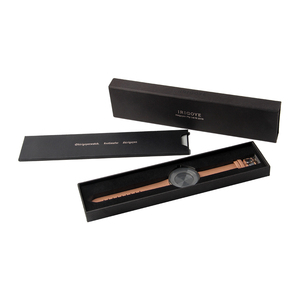 Boîte d'emballage pour bracelet de montre intelligente en papier écologique, boîte <span class=keywords><strong>à</strong></span> montre en papier noir personnalisée - Product Image 1