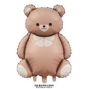 Baby Shower decoración de fiesta de San Valentín 3D cromo mate oso amor globo Pastel Retro oso amor globo de aluminio - Product Image 4