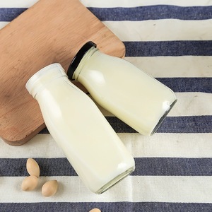 Wholesale Empty <strong>200ml</strong> 250ml 500ml 1l <strong>Milk</strong>/juice/tea/drink Glass Bottle With Lid - Product Image 6