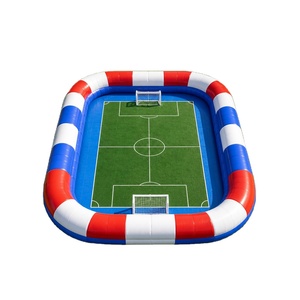 Combo Calcio EJIA Certificato ASTM & CE - Castello Gonfiabile Gigante Rosso Bianco <span class=keywords><strong>Blu</strong></span>, PVC 0,55mm, 10-15 Giocatori, per <span class=keywords><strong>Noleggio</strong></span> - Product Image 1