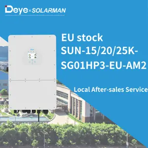 Deye SUN-25K-SG01HP3-EU-BM3 Hv 3-fase Off-Grid Hybride Omvormer 10kw Uitgangsvermogen Enkele Ac Lithiumbatterij 30kw Laadvermogen Wifi