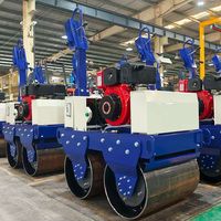 Compacteur routier vibratoire à double tambour miniature d'usine chinoise, excellent compacteur routier piétonnier de petite taille