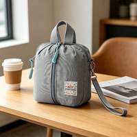 Sac cosmétique en nylon lavé de qualité supérieure, avec fermeture éclair verticale, petit sac de voyage pour articles de toilette, sac à main pour le travail quotidien