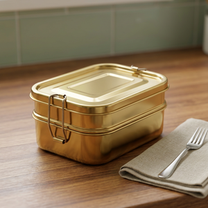 Durable Stainless Steel Rectangle <b>Lunch</b> <b>Box</b> Bento Food Storage Container Classic Design 1-3L Capacity Multiple <b>Compartments</b> - Product Image 4