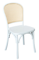 Chaise de banquet empilable en rotin imitation bois pour restaurant, fête, mariage, événement, hôtel, avec coussin amovible
