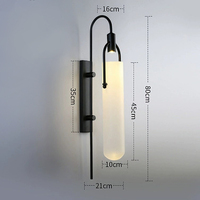 Applique Murale LED Rétro Luxe en Verre Effet Miroir, Corps en Fer, Idéale pour Hôtels, Escaliers, Couloirs et Chambres