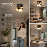 Applique murale LED 5W en pierre naturelle moderne, style nordique, avec base en fer et verre, pour chambre à coucher et salon, éclairage décoratif à lumière chaude