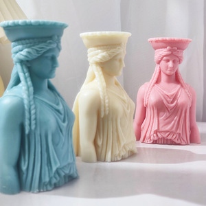 Moule en silicone 3D pour <span class=keywords><strong>buste</strong></span> de déesse grecque, <span class=keywords><strong>sculpture</strong></span> romaine, corps féminin, moule à bougie pour aromathérapie, résine artistique, outil de décoration de gâteaux - Product Image 4