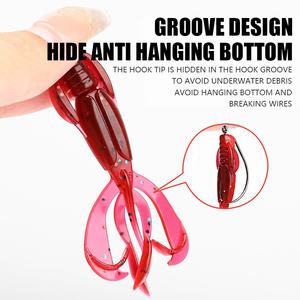 10 unidades/bolsa Señuelo blando de pesca con forma de camarón, cebo de criatura con doble cola para pesca de lubina en agua dulce y salada, aparejos de pesca - Product Image 3