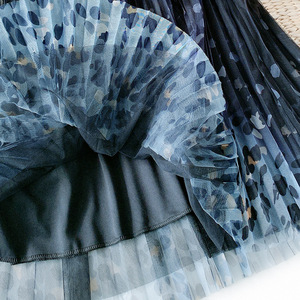 <span class=keywords><strong>Jupe</strong></span> <span class=keywords><strong>longue</strong></span> en <span class=keywords><strong>tulle</strong></span> pour femmes <span class=keywords><strong>Jupe</strong></span> midi plissée à la mode, esthétique, dégradée, imprimée léopard, ligne, taille haute Femme Vert - Product Image 5