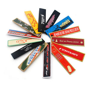 Llavero Personalizado con Nombre, Económico y Moderno, con Etiqueta de Identificación Bordada <span class=keywords><strong>para</strong></span> Mosquetón, Llaveros Promocionales, Llavero de Metal Tejido Personalizado - Product Image 1