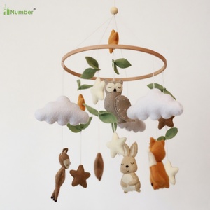 Móvil <span class=keywords><strong>de</strong></span> Fieltro <span class=keywords><strong>de</strong></span> Diseño Personalizado para Bebés <span class=keywords><strong>de</strong></span> 0 a 12 Meses, Adorable Búho, Ciervo, Conejo, Zorro, Decoración Colgante para la Habitación del Bebé - Product Image 4