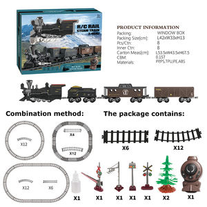 スモークとサウンドクラシックスタイルDiyトラックリモコンおもちゃトレインセット - Product Image 3