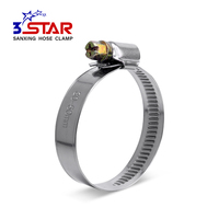 Collier de serrage réglable en acier inoxydable de type Allemagne avec vis sans fin, embossé, pour tuyaux et flexibles