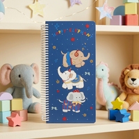 Carnet à spirale avec couverture en papier imprimé éléphant de dessin animé, format B5, 100 feuilles, cadeau pour les étudiants, fournitures de bureau et scolaires