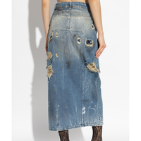 Robes en jean maxi baggy délavées, vintage, déchirées et réparées, robes pour femmes, mode, peintes à la main, OEM, jupes pour femmes