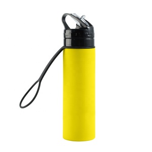 Bouteille d'eau pliable en silicone de haute qualité, logo personnalisé, sans BPA, intelligente, pour vélo, écologique, camping, 600 ml - Product Image 6