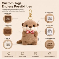 Porte-clés personnalisé en peluche loutre mignonne / Pendentif animal en peluche