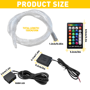 XKD-APP-300PCS-1T1 ไฟเบอร์ออปติกชุดไฟสตาร์ไลท์ 300 ชิ้น 12V DC ตัวควบคุมหลอดไฟ LED รีโมทสำหรับหลังคารถเพดาน - Product Image 2