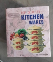 14-24cm 6 Pcs Émail Casserole Batterie De Cuisine 676HDB