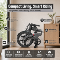 Vélo électrique pliable léger en alliage d'aluminium, moteur sans balais 350W, batterie lithium 7.8Ah, 7 vitesses, moteur de moyeu arrière, suspension