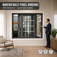 Fenêtre multi-panneaux en verre Hangxing, gris foncé, cadre étroit, moderne, pour villa résidentielle, vente en gros B2B, directement de l'usine