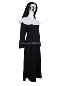 <span class=keywords><strong>Suore</strong></span> Cosplay costumi donne ragazze cristiana religione cattolica missionaria suora abito nero festa di carnevale di natale di Halloween - Product Image 3