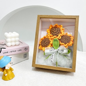 Personalizado Día de San Valentín tejido a mano decoración creativa simulación girasol marco Decoración de mesa ramo - Product Image 4
