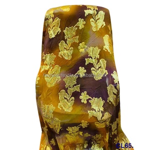 Thiết Kế Mới Lụa Thật Với Vải Nhung Sang Trọng Cắt Ren Vàng - Product Image 1