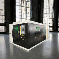 Machine de découpe laser à fibre automatique pour tôles métalliques, avec protection entièrement fermée, échange facile, fonctionnement CNC, BMP, DWG, DST
