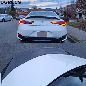 Q60 Q60S ASPEC Style Carbon Fiber <b>Rear</b> <b>Spoiler</b> Trunk Wing 2013-2023 Coupe Polished Tape Installation - Product Image 5