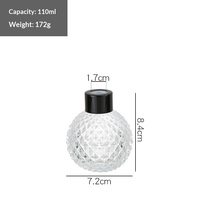 Bouteille d'aromathérapie vide en verre simple pour diffuseur de parfum, avec fleurs séchées en rotin, pour diffusion volatile