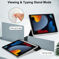 Smart Clear Transparent Trifold Case Housse magnétique pour iPad 10.2 7e/8e/9e génération Tablet Cover