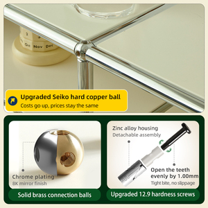 스위스 디자인 스테인리스 스틸 컴퓨터 책상, 패셔너블한 라이트 럭셔리 스튜디오 모듈 조합 연결형 수납 서재 책상 - Product Image 5