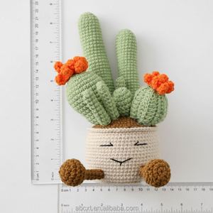 Decoración para el Hogar, Cactus Tejido a Crochet, Hecho a Mano, con Múltiples Cabezas, en Maceta - Product Image 6