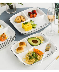 Vaisselle nordique pour une personne de 10 pouces, assiettes de contrôle des parties en céramique, assiette de plongée pour petit-déjeuner familial - Product Image 5