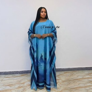 <span class=keywords><strong>Abito</strong></span> da Spiaggia Estivo 2026 Nuovo Modello Ampio in Tessuto Etnico Kaftan con <span class=keywords><strong>Stampa</strong></span> Africana, Vestito da Vacanza Taglie Forti da Donna - Product Image 2