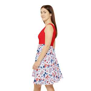 Vestido de Patinadora con Diseño Patriótico de la Bandera Americana OEM ODM para Mujer, Estampado para Celebrar el 4 de Julio 250, Traje para Celebración - Product Image 4