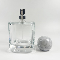 Flacon de parfum carré classique personnalisé de 100 ml en verre épais avec pulvérisateur et emballage élégant de luxe