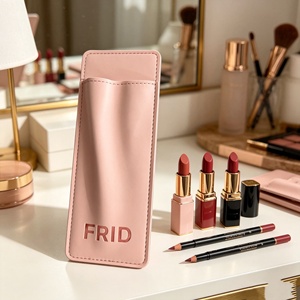 Estuche para Delineadores de Labios Rosa, Bolsa Porta Delineadores con Espejo, Estuche Cosmético para Lápiz de Cejas y Labios con Espejo - Product Image 2