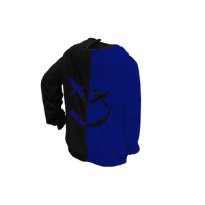 Hombre de <span class=keywords><strong>la</strong></span> calle desgaste hombres <span class=keywords><strong>sonrisa</strong></span> sudaderas Tops Patchwork ropa con capucha - Product Image 4