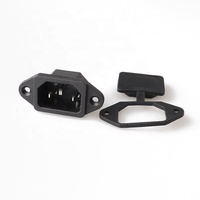 LZ-14-1-01 Embase Secteur IEC avec Ressort Prise Électrique Connexion C14 AC Prise Industrielle de Mise À La Terre Standard Noir LANZMFG