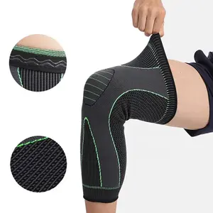 FSPG elastico Anti-slip Silicone gamba ginocchiera lunga compressione ginocchiera manica