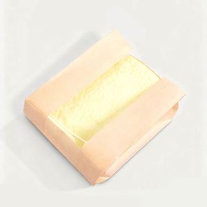 Sacs en papier kraft brun imprimés pour boulangerie, avec fenêtre en plastique, fabriqués en usine - Product Image 1