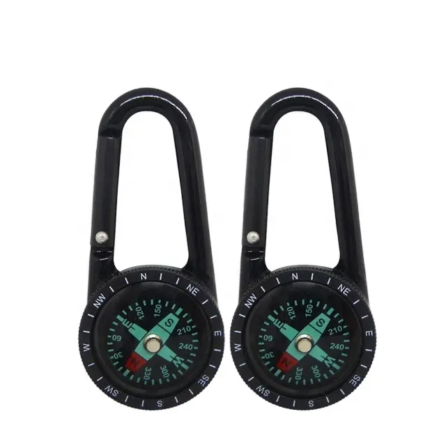 83004# zinc alloy colored carabiner with compass