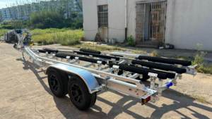 Estilo caliente 9200mm 30 pies <span class=keywords><strong>ejes</strong></span> tándem frenos hidráulicos literas de madera estilo aleación de aluminio remolques de barcos con precio barato - Product Image 4