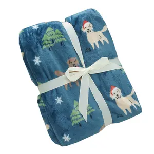 Coperta all'ingrosso per il tempo libero di flanella per la pausa pranzo coperta divano natale confezione regalo per bambini animali domestici