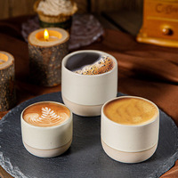Tasses à café en céramique en gros, 90 ml, 180 ml, 230 ml, avec logo personnalisé, mugs à café mats beiges, tasses à thé en céramique